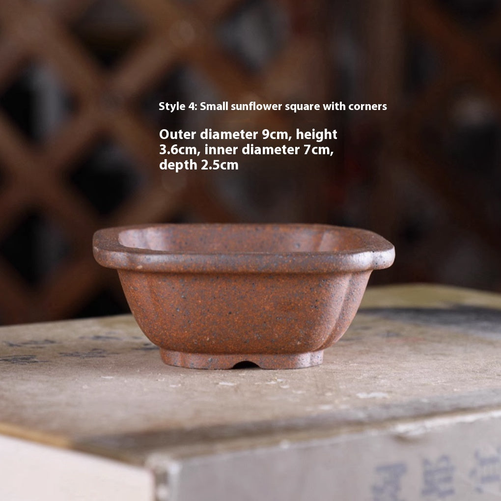 Purple Sand Flower Pot Handmade Miniature Desktop Pot