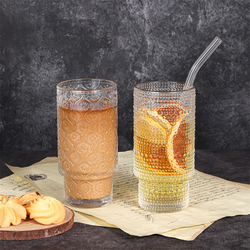 Vintage Vertical Stripe Foldable Coffee Glass