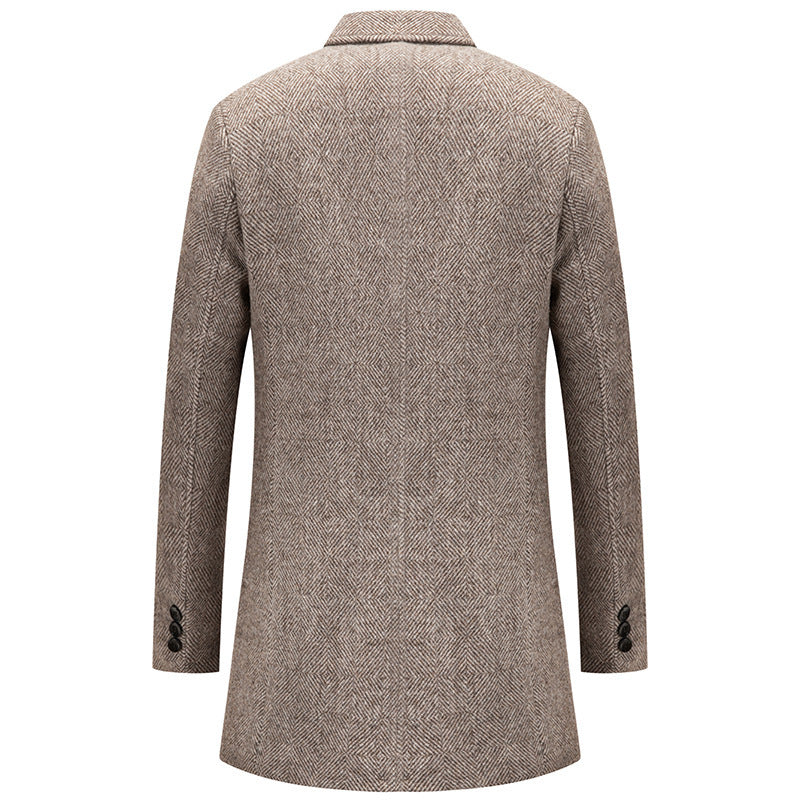 Men's Plaid Wool Coat Fashion
