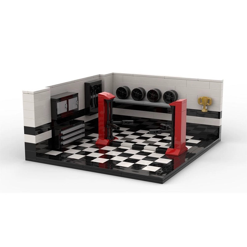 Building Block Classic City Display Garage Luxury Edition Scene Assembly Toys