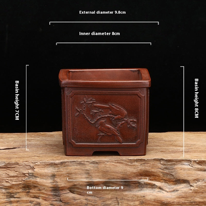 Purple Sand Flowerpot Classical Square Stick Bottle Desktop