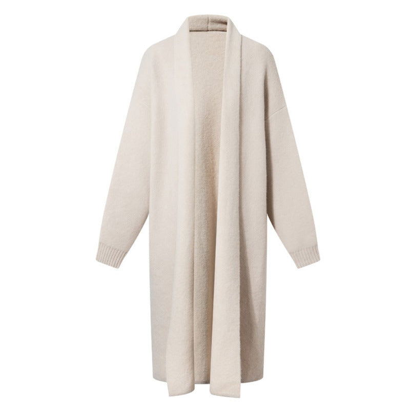 Sweater Loose Outer  Lazy Wind Mid-length Knitted Cardigan Jacket