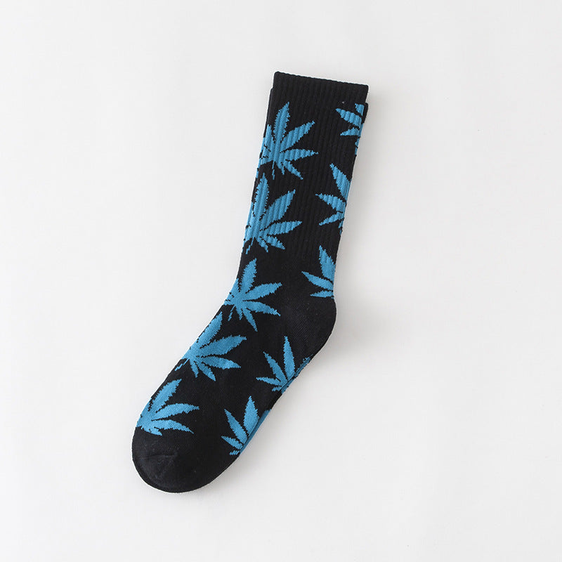Women's Leaves Are Cotton Middle Tube Socks Thick