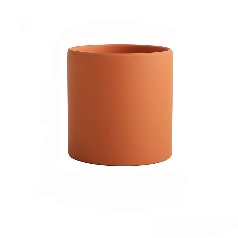 Ceramic Flowerpot With Straight Tube And Tray