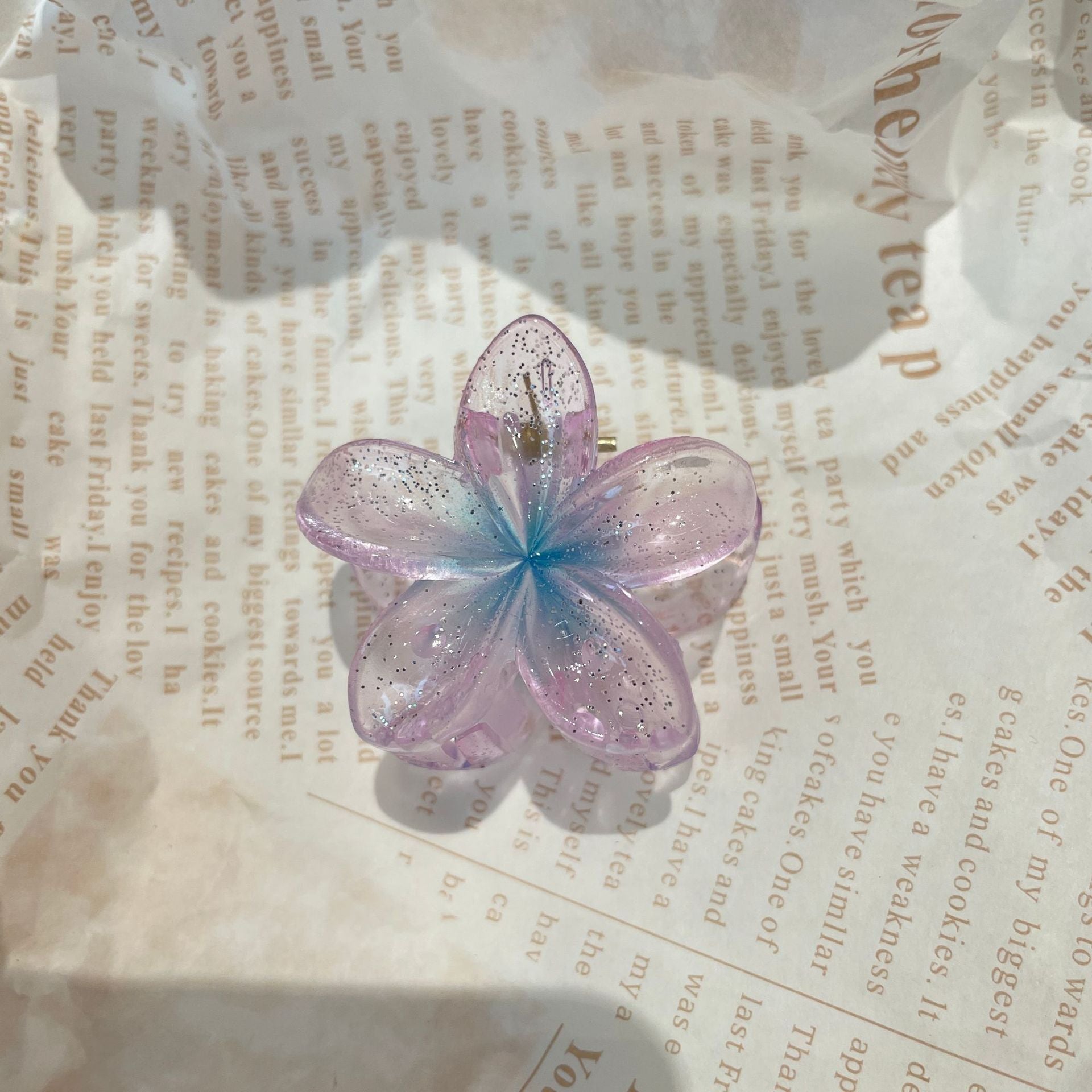 4CM Plumeria Rubra Grip Flower Barrettes Female