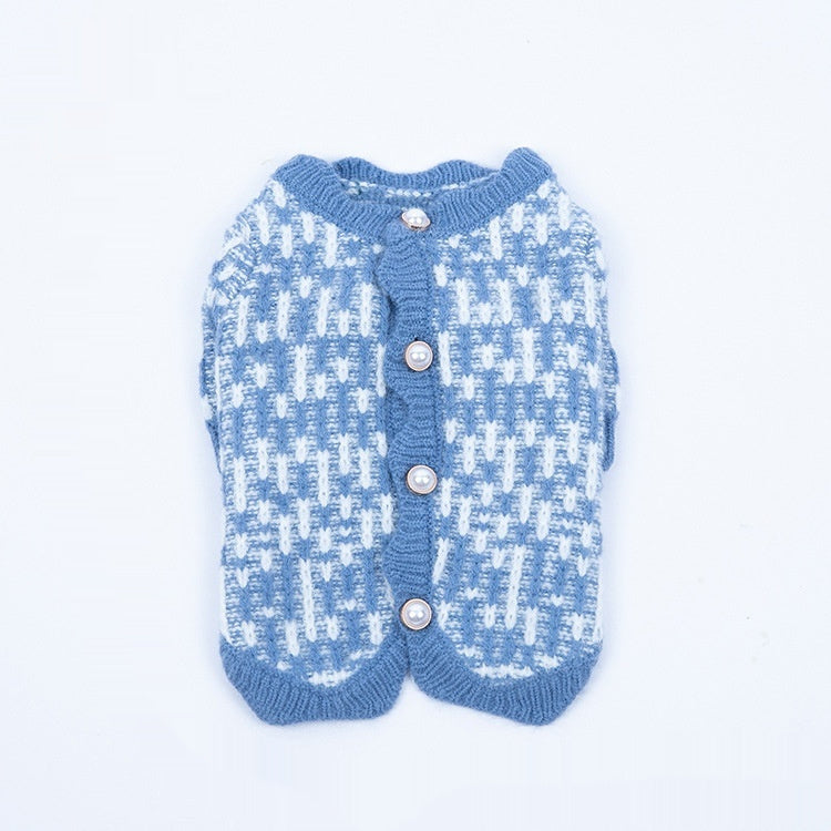 Autumn And Winter Pearl Sweater Cardigan Pet Clothes