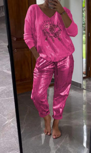 Evil Eye Bronzing Top And Trousers Suit