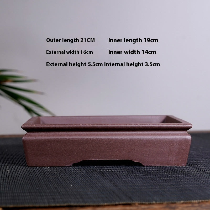 Purple Sand Flower Pot Ceramic Large Shallow Mouth Rectangular