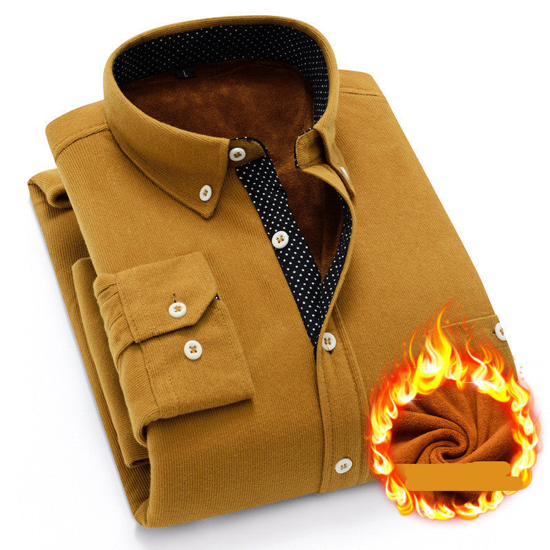 Corduroy plus fleece shirt