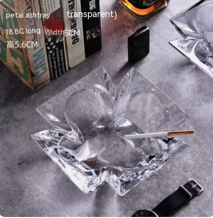 Crystal Glass Gold Rim Ashtray Prevent Fly Ash