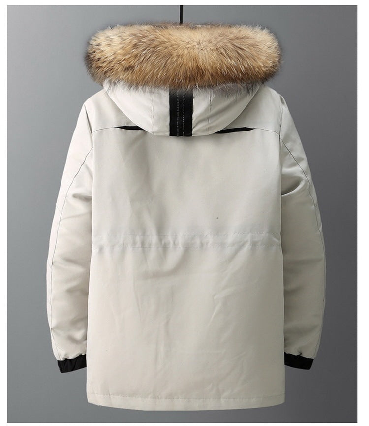 Men's Thick Fur Collar men's Hooded Jacket