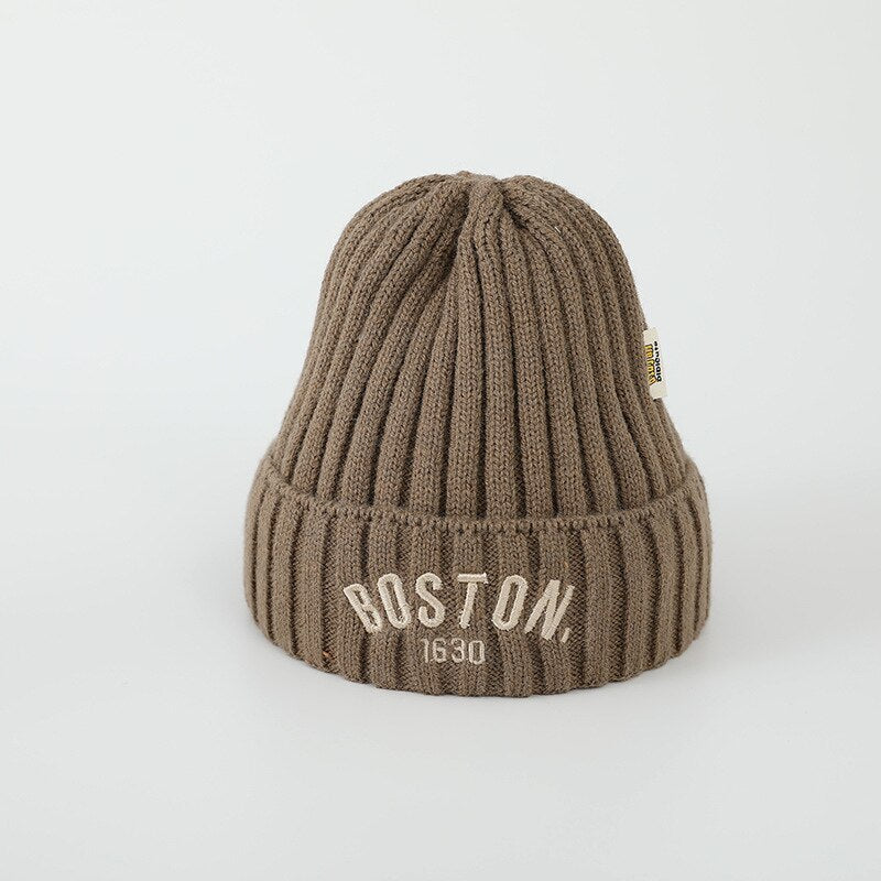 BOSTON Letter Children Woolen Knitted Hat