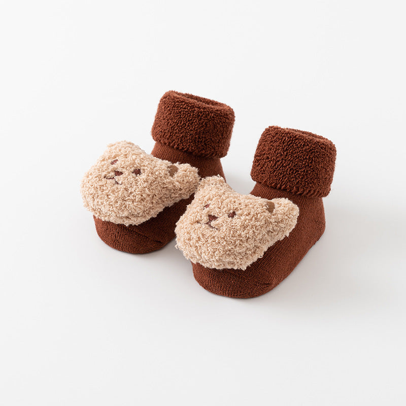 Baby Socks Terry Plus Velvet Thickened Middle Tube Non-slip