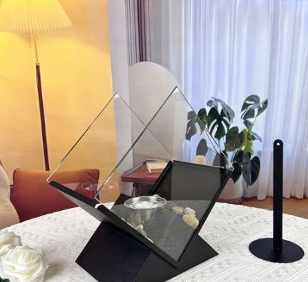 Desktop Alcohol Fireplace Real Fire Portable Viewing Heating Rhombus