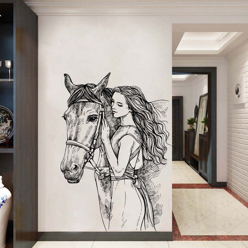 Family Sketch Steed Beauty Wall Sticker
