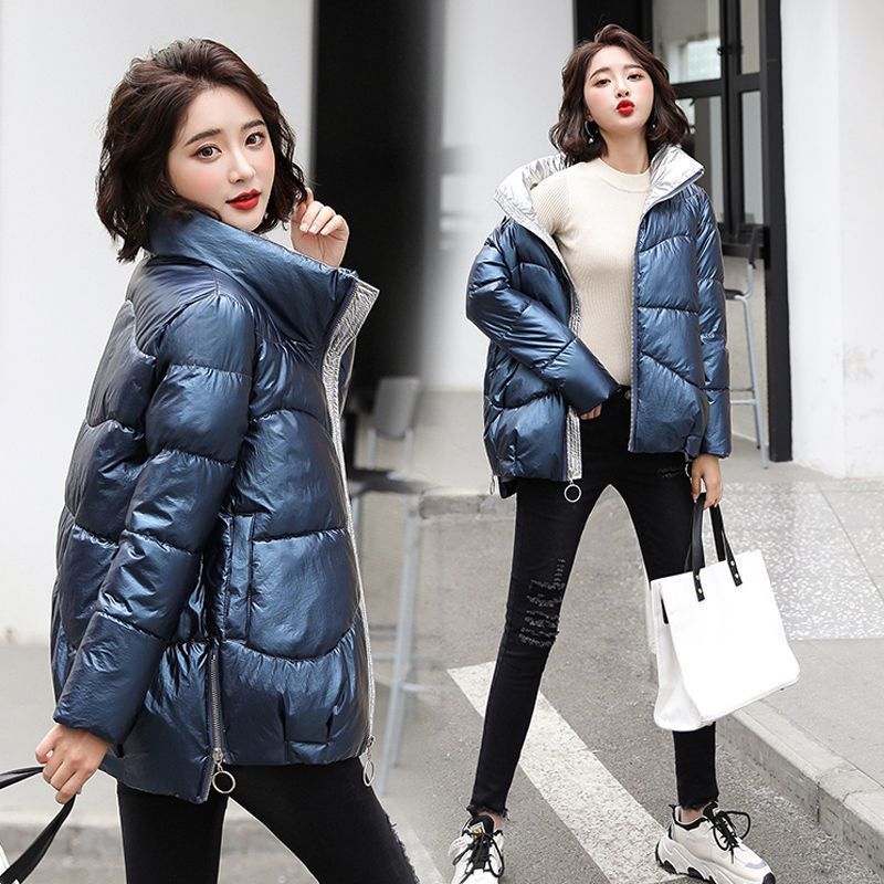 Women's short shiny down padded jacket