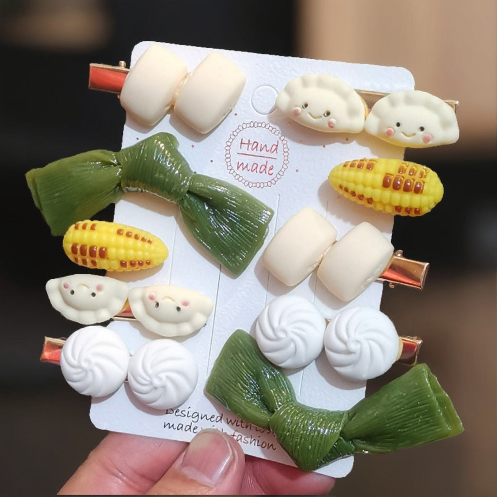 Rice, Poached Eggs, Melon Seeds, Corn Clip, Super Cute Simulation Food Mini Clip