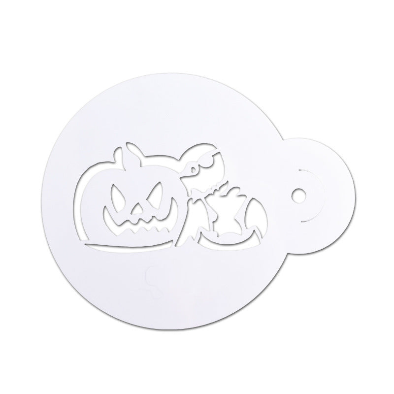 6 PCs Set Halloween Coffee Mold For Spraying Decoration Castle Spider Witch Latte Art Model Bat Castle Pumpkin Stencil