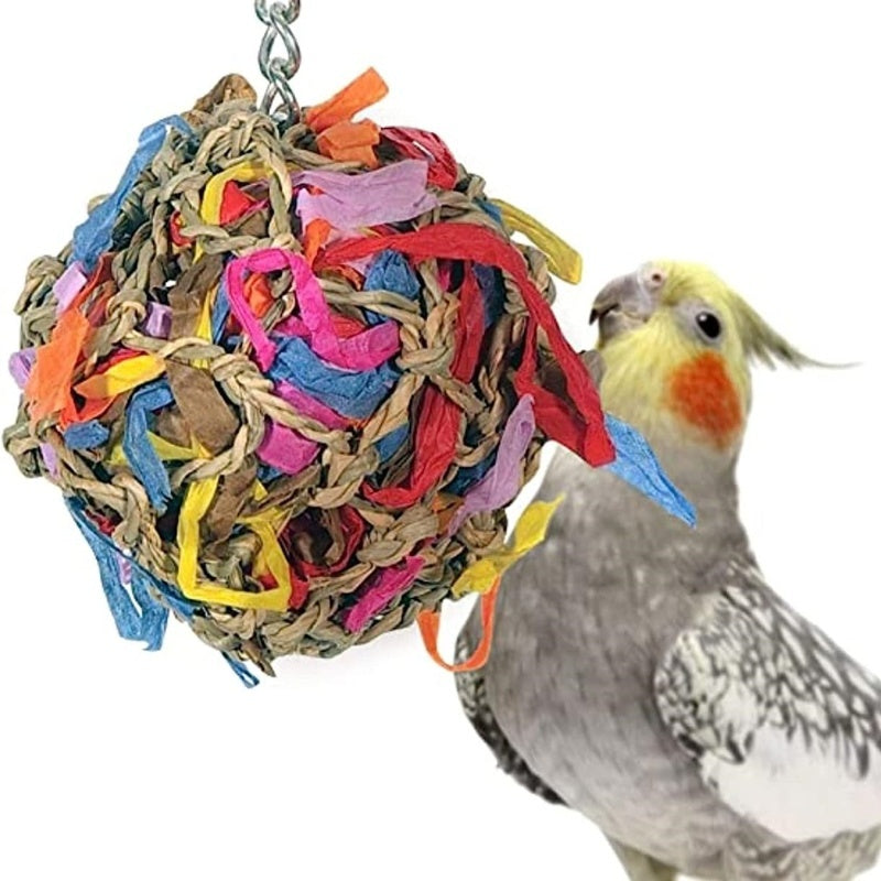 Parrot Toys Toy Bird Straw Color Tear Strip