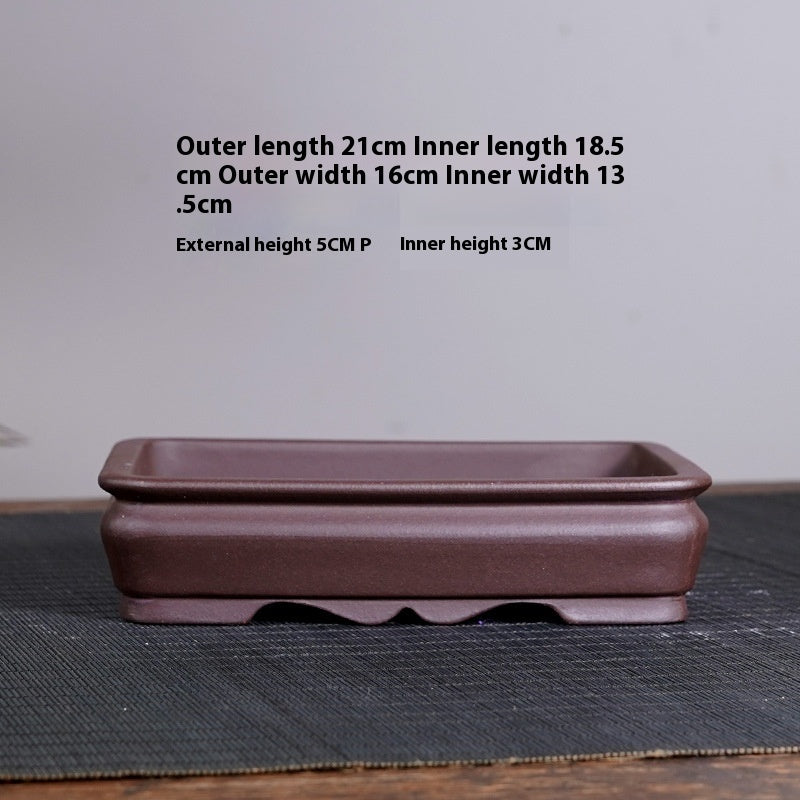 Purple Sand Flower Pot Ceramic Large Shallow Mouth Rectangular