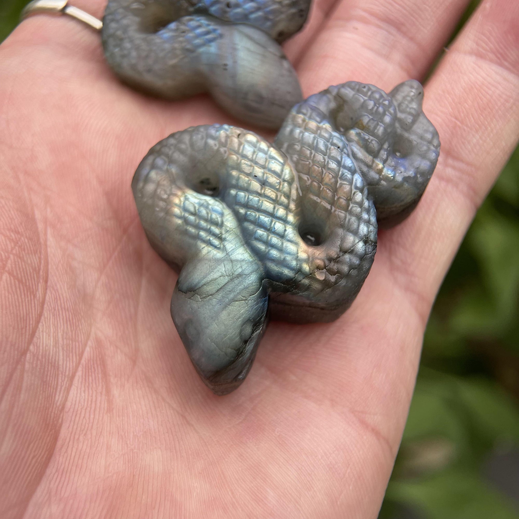 Carved Purple Light Labradorite Snake Gifts And Crafts