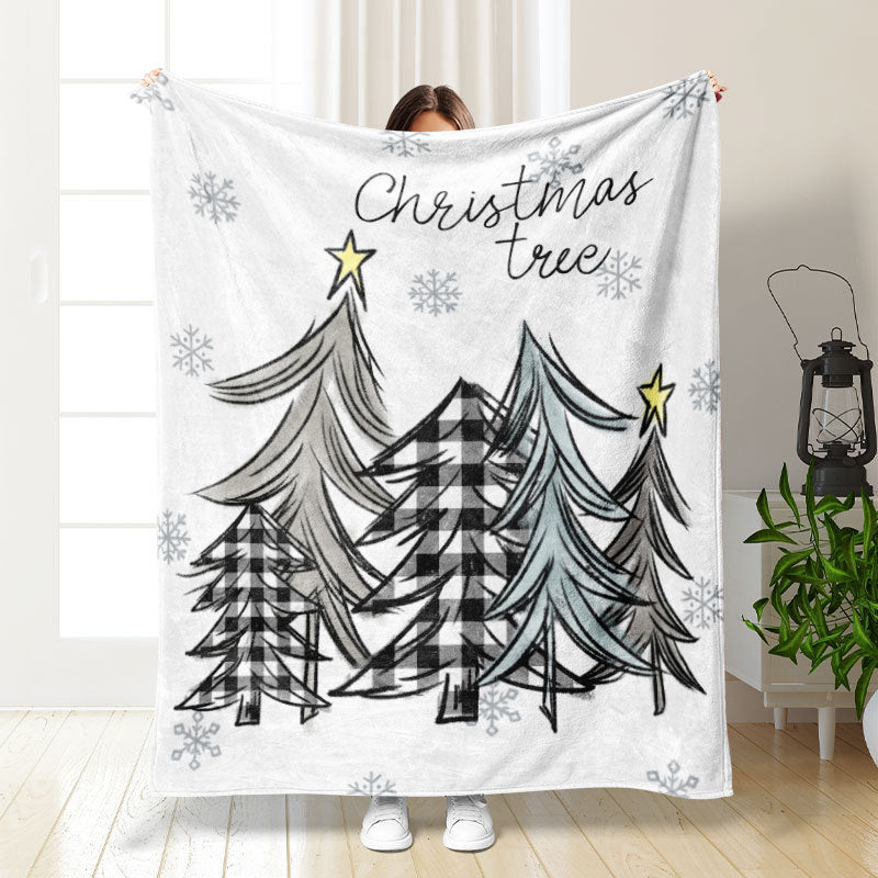Christmas Thickening Print Flannel Blanket