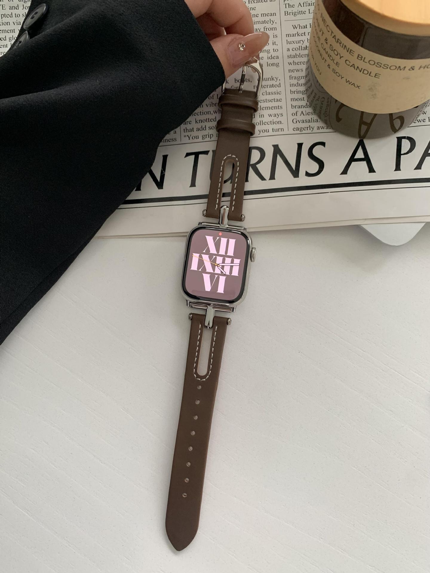 Fashion Hollowed-out Breathable Leather Strap