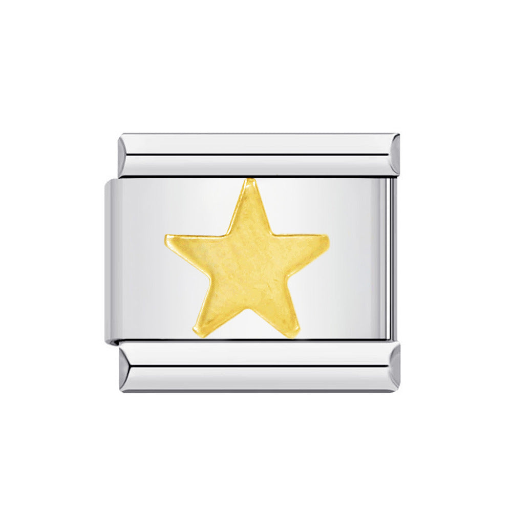 DIY Italian Module Bracelet Titanium Steel Gold Plated