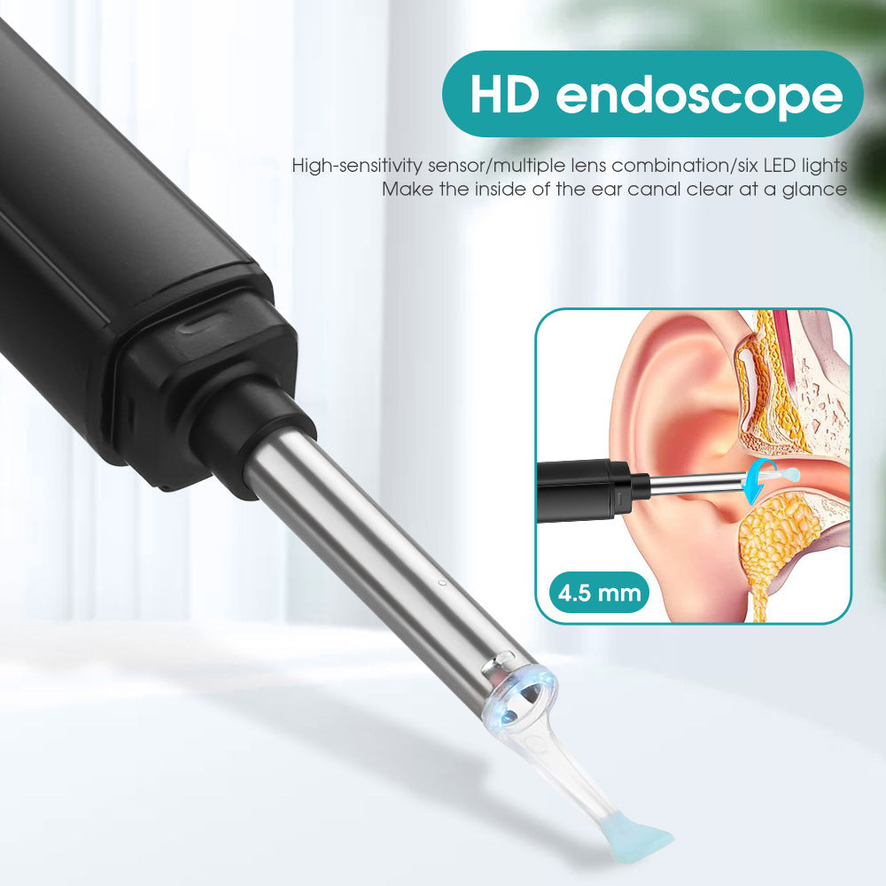 4.5mm Wireless WiFi Visual Otoscope HD Luminous Ear Scoop