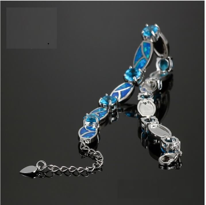 Copper Plated Silver Blue Opal  Bracelet AliExpress Hot Blast Bracelet