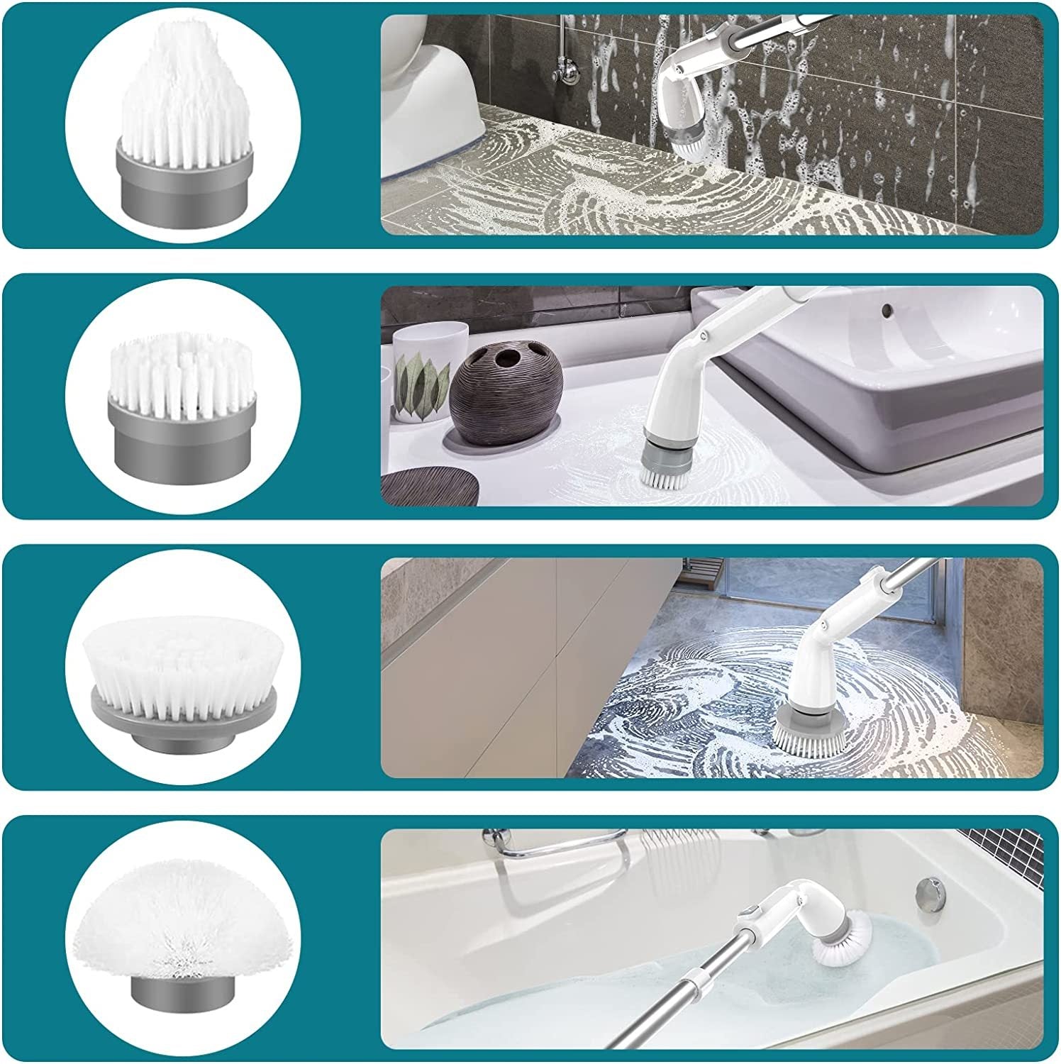 Multifunctional Toilet Tile Wireless Electric Cleaning Brush