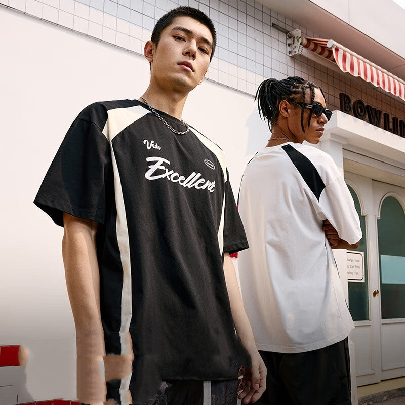 Basketball Sports Knitted American Round Neck T-shirt