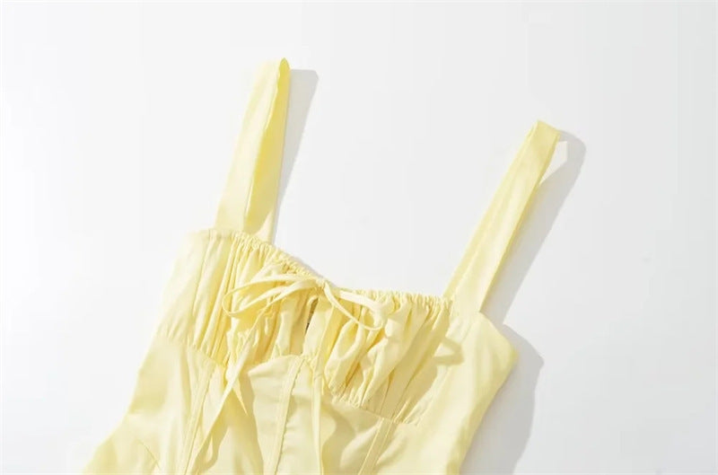 Seaside Vacation Sling Back Cross Tied Slim Fit Overknee Dress