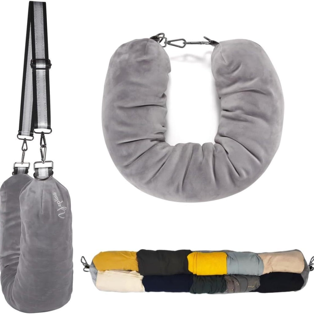 New Travel U-shaped Pillow Can Fill Clothes