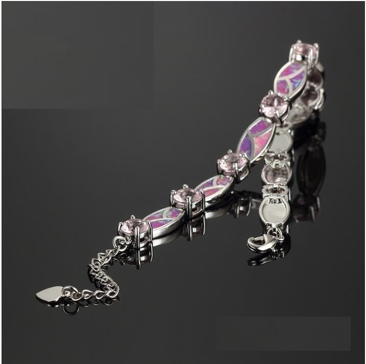 Copper Plated Silver Blue Opal  Bracelet AliExpress Hot Blast Bracelet