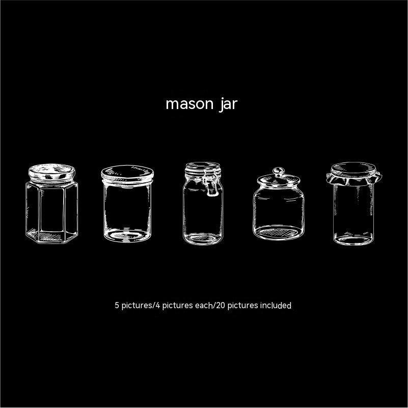 Dried Flower Bookmark Creative Glass Bottle Container PET Sticker Bookmark