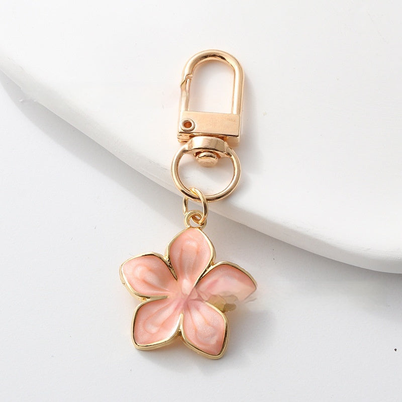 Cute Handmade Oil-spot Glaze Flowers Keychain