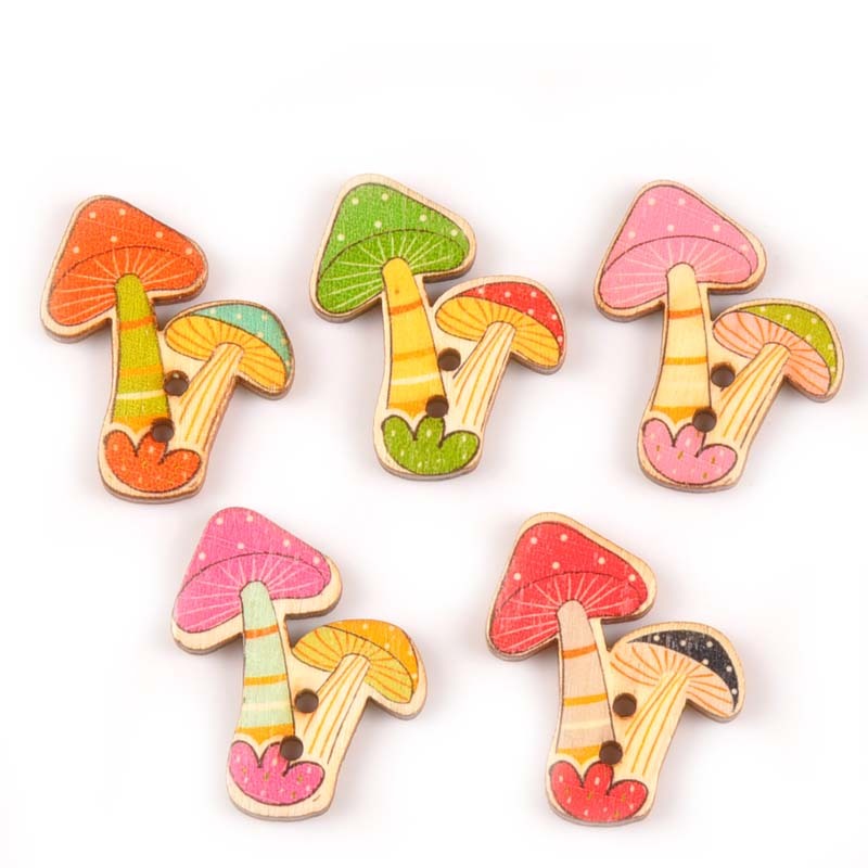 Children's Handmade Cartoon Wooden Buttons