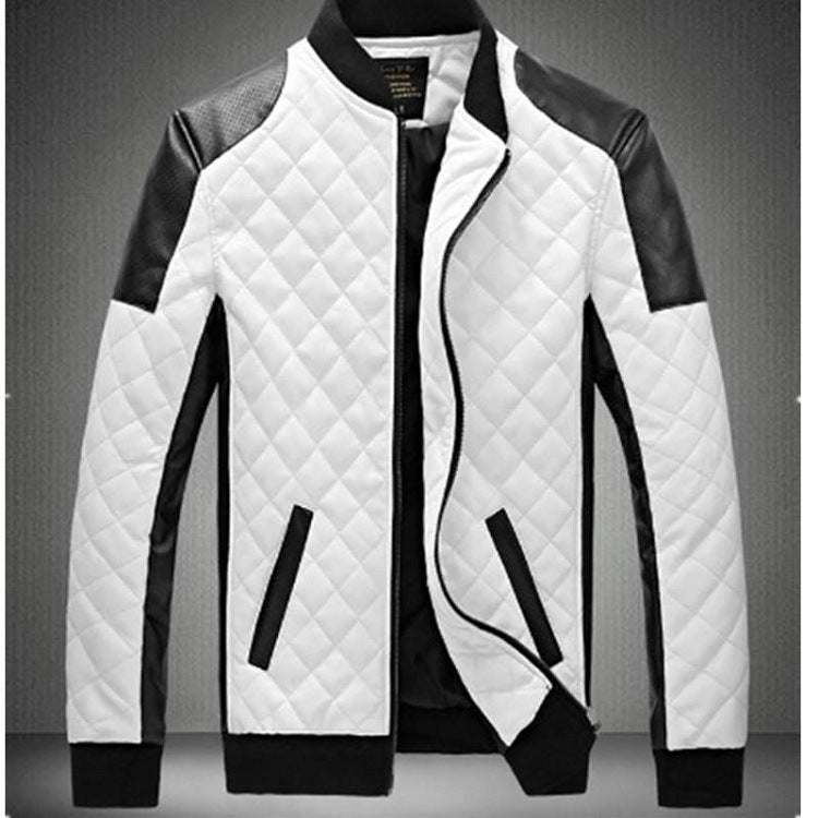Black And White Leather Coat