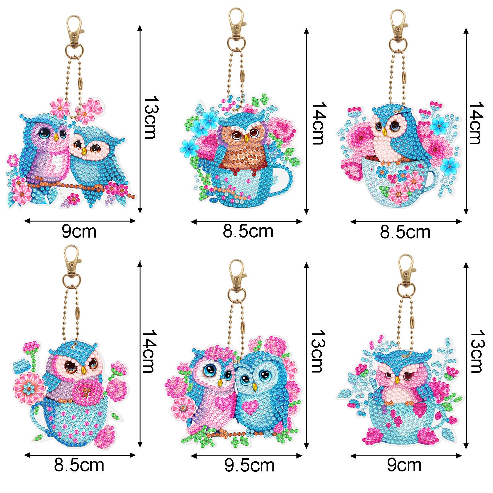 New Diamond Painting Keychain Cartoon Princess Series Double-sided Spot Drill Bag Decoration Transparent Pendant Wholesale