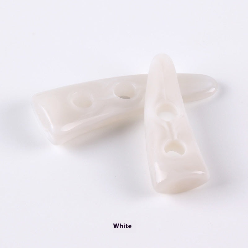 Acrylic Horn Button Oval Olive Buckle