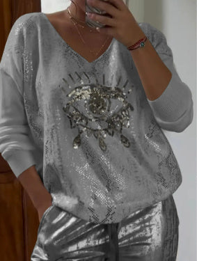 Evil Eye Bronzing Top And Trousers Suit