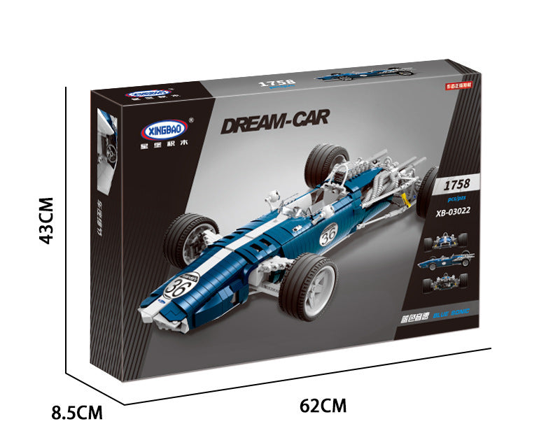 Creative Technology Blue Racing Car Assembling Building Blocks Toy