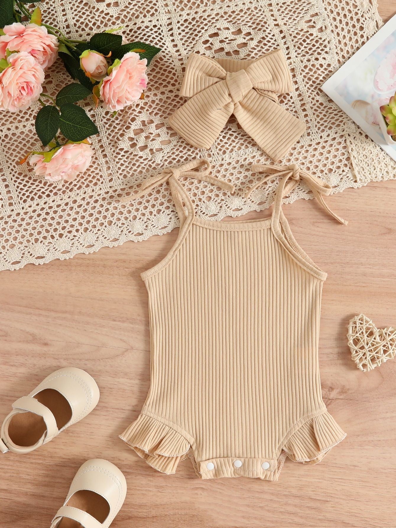 Baby Triangle Rompers Tether Strap Romper