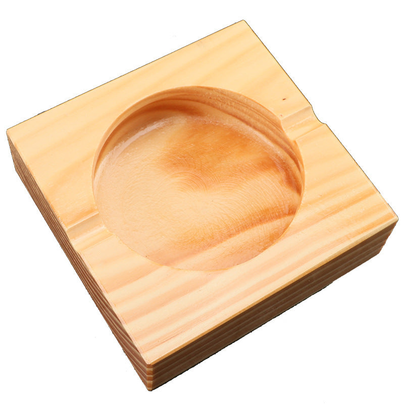 Creative Square Wooden Solid Wood Ashtray