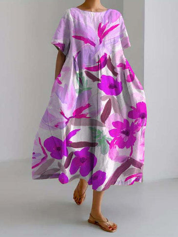 New 3d Printing Summer Urban Leisure Loose Dress Women