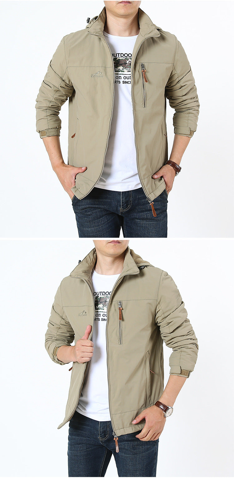 Men's Outdoor Fleece Jacket Detachable Anorak
