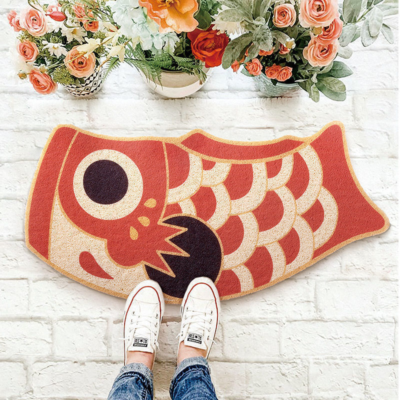 Carp Streamer Floor Mat Stain-resistant Washable Floor Mat Pvc Cutting Pvc Loop Floor Mat