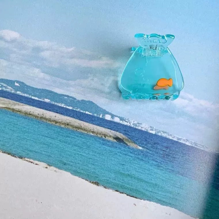 Goldfish Barrettes Ocean Blue Translucent Small Jaw Clip Summer