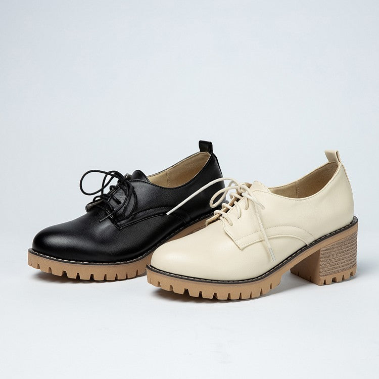 Lace-up Thick-heel Student Small Leather Shoes Women's Spring And Autumn Single Shoes